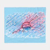 Hydratisierter Flamingo Fleecedecke (Vorderseite (Horizontal))