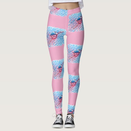 Hydratisierter Flamingo Leggings (Vorderseite)