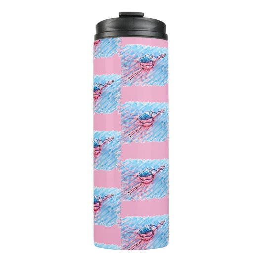 Hydratisierter Flamingo Thermosbecher (Vorderseite)