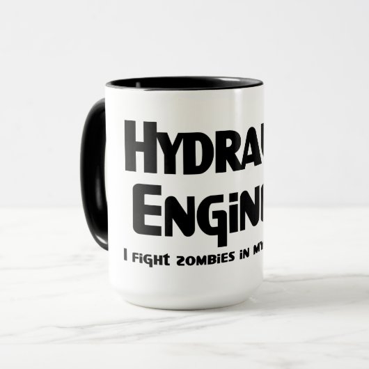 Hydraulik-Ingenieur Zombie Fighter Tasse (Vorderseite Links)