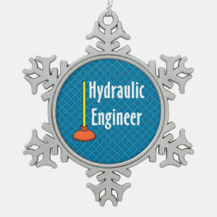 Hydraulik-Ingenieurtoilette Schneeflocken Zinn-Ornament