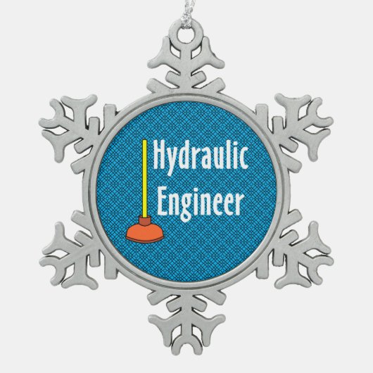 Hydraulik-Ingenieurtoilette Schneeflocken Zinn-Ornament (Vorderseite)