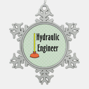 Hydraulik-Ingenieurtoilette Schneeflocken Zinn-Ornament