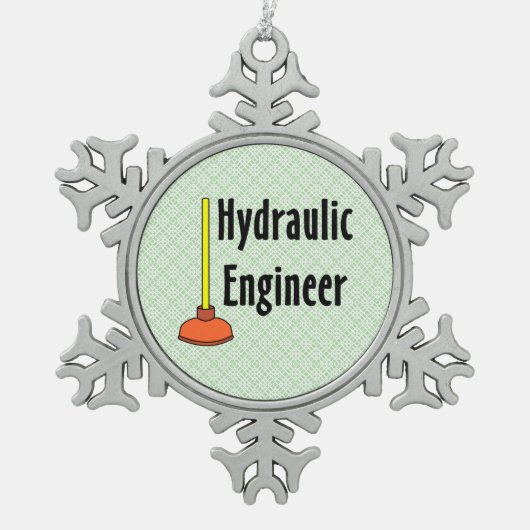 Hydraulik-Ingenieurtoilette Schneeflocken Zinn-Ornament (Vorderseite)