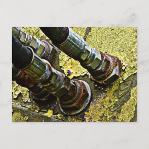Hydraulikschläuche an altem Traktor Postkarte