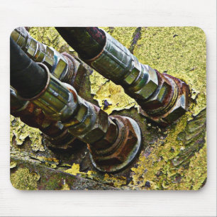 Hydraulische Schläuche auf altem Traktor Mousepad