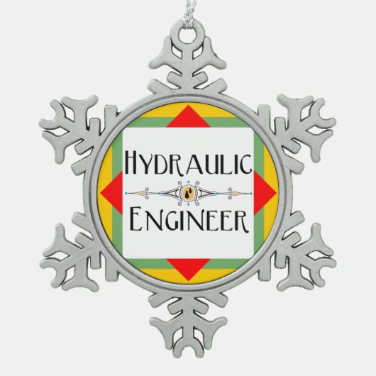 Hydraulischer Engineerblock Schneeflocken Zinn-Ornament (Vorderseite)