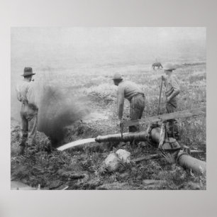 Hydraulischer Goldbergbau in Rockerville-Fotografi Poster