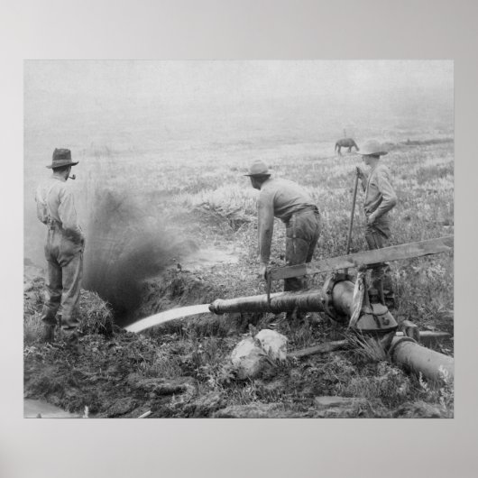 Hydraulischer Goldbergbau in Rockerville-Fotografi Poster (Vorne)