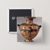 Hydria, Szene jagend, veralteter Grieche, schwarze Button (Vorne & Hinten)