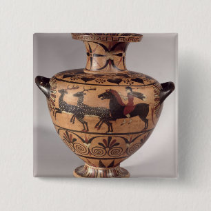 Hydria, Szene jagend, veralteter Grieche, schwarze Button