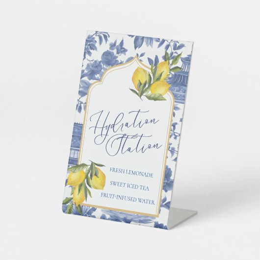Hydrierstation - Lemon Chic-tique Chinoiserie Sockelschild (Vorderseite)