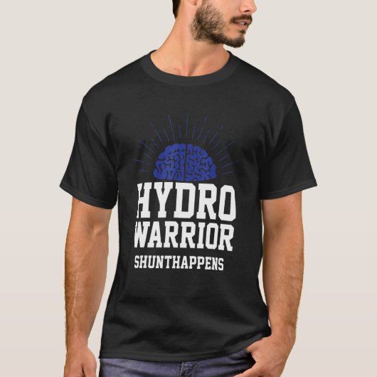Hydro-Krieger-Shunt passiert Hydrocephalus-blaue R T-Shirt (Vorderseite)