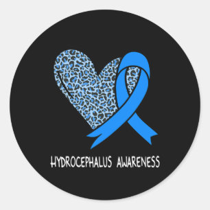 Hydrocephalus Awareness Blauer Streifen Runder Aufkleber