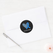 Hydrocephalus Awareness Blauer Streifen Runder Aufkleber (Umschlag)