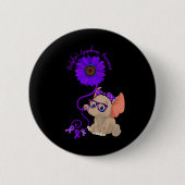 Hydrocephalus Awareness Blue Ribbon Gles Button (Vorderseite)