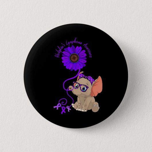 Hydrocephalus Awareness Blue Ribbon Gles Button (Vorderseite)