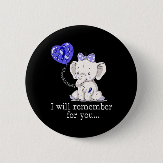 Hydrocephalus Awareness Elephant 1 Button (Vorderseite)