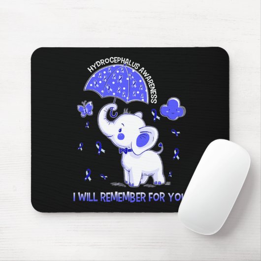 Hydrocephalus Awareness Elephant Mousepad (Mit Mouse)