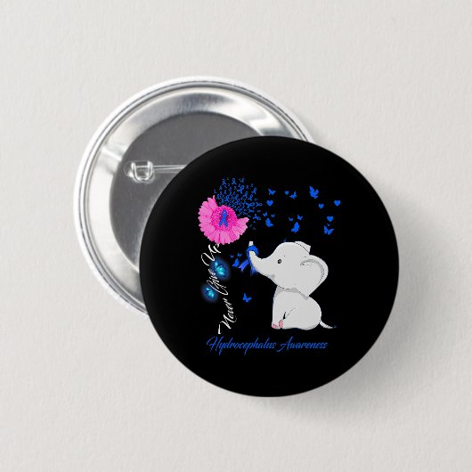 Hydrocephalus Awareness - Hydrocephalus Ribbon Button (Vorne & Hinten)