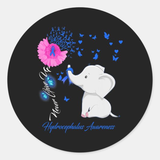 Hydrocephalus Awareness - Hydrocephalus Ribbon Runder Aufkleber (Vorderseite)