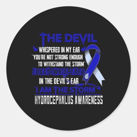 Hydrocephalus Awareness I bin der SturmTeufel Runder Aufkleber (Vorderseite)