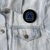 Hydrocephalus Awareness Ich trage Blau für meinen Button (Beispiel)