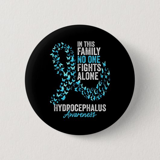 Hydrocephalus Awareness Month Butterfells Light Bl Button (Vorderseite)