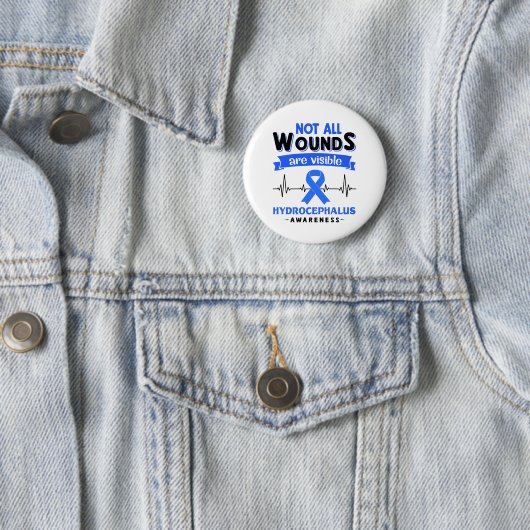 Hydrocephalus Awareness Month Ribbon Geschenke Button (Beispiel)