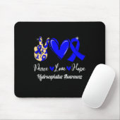 Hydrocephalus Awareness Peace Liebe Hope Blue Ribb Mousepad (Mit Mouse)