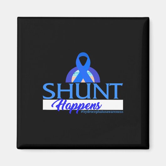 Hydrocephalus Awareness Shunt Happens Blue Ribbon Magnet (Vorne)