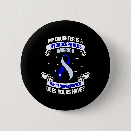 Hydrocephalus Survivor Daughter Power Sensibilisie Button (Vorderseite)