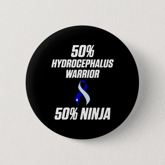 Hydrocephalus Survivor Ninja Awareness Warrior Button (Vorderseite)
