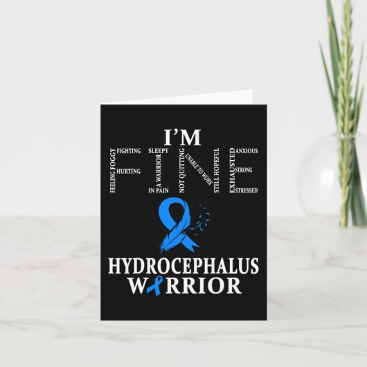 Hydrocephalus Warrior I'm Fine Feather Karte (Vorderseite)