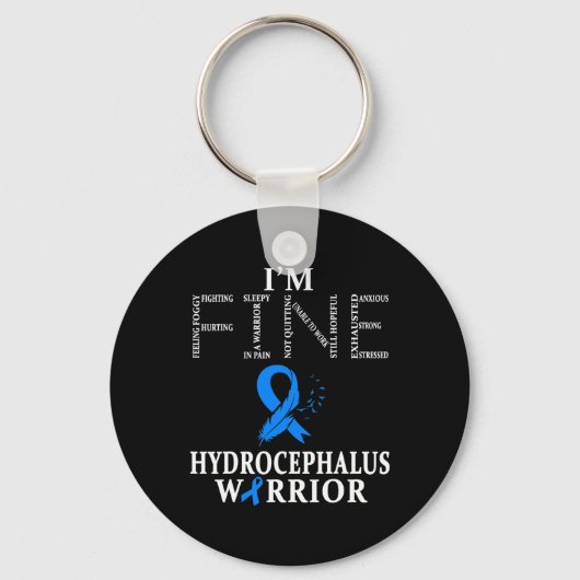 Hydrocephalus Warrior I'm Fine Feather Schlüsselanhänger (Vorderseite)