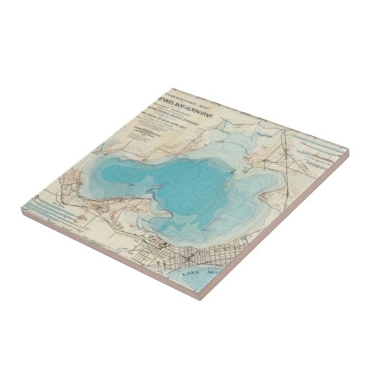 Hydrografischer Karte See Mendota Fliese (Seite)