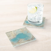 Hydrografischer Karte See Mendota Glasuntersetzer (Schrägansicht)