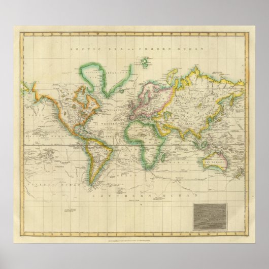 Hydrografisches Diagramm der Welt Poster (Vorne)