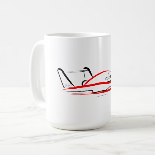 Hydroplane 01 Schwarz und Rot Kaffeetasse (Vorderseite Links)