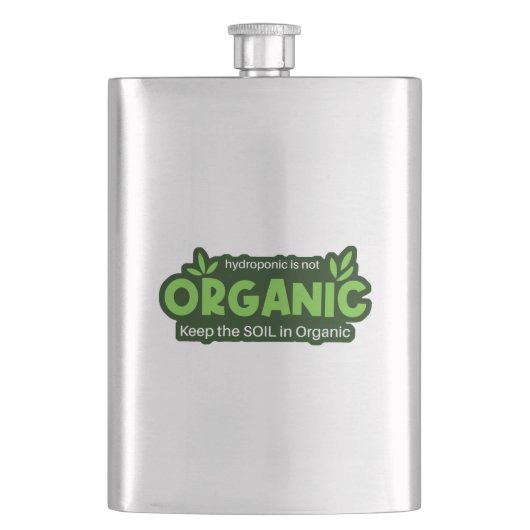 Hydropon ist nicht Bio Behalten Boden in Bio Flachmann (Vorderseite)