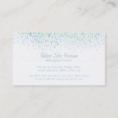 Hydroponik auf Wasserbasis Tropfen Aquarell Visitenkarte (Rückseite)