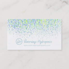 Hydroponik auf Wasserbasis Tropfen Aquarell Visitenkarte