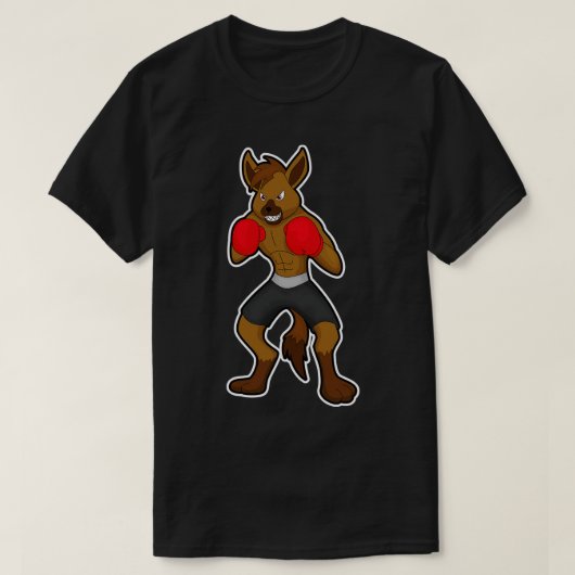Hyena beim Boxen mit Boxhandschuhen T-Shirt (Design vorne)