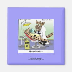 Hyena Dentistry Cartoon Funny Novelty Magnet