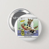 Hyena Dentistry Funny Gifts, T-Shirts & Sammlerstü Button (Vorne & Hinten)