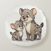 Hyena family  rundes kissen (Vorderseite)