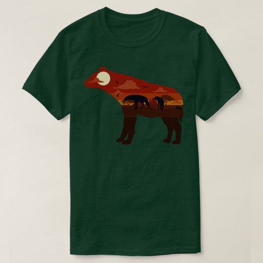 Hyena Hyenas Africa Desert Savanna Illustration T-Shirt (Design vorne)