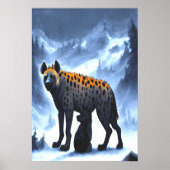 Hyena im schneebedeckten Berg | AI Art Poster (Vorne)