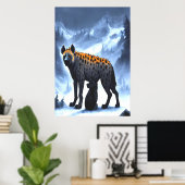 Hyena im schneebedeckten Berg | AI Art Poster (Heimbüro)