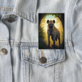 Hyena in a Forest Clearing Button (Insitu)